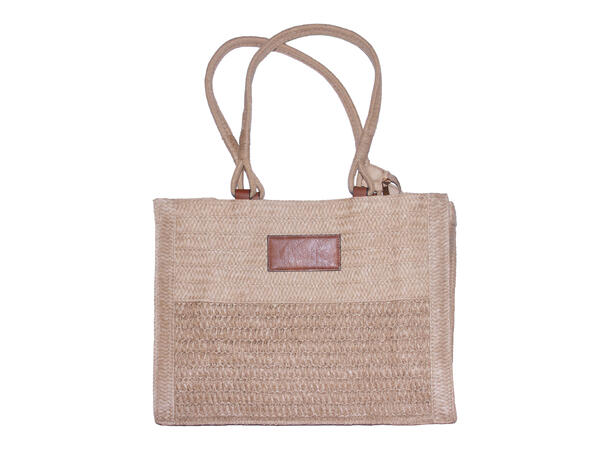 Veske "Summer" firkantet stor 40x30x18cm SS27 beige 