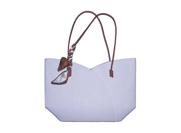 Veske klassisk 30x30x10cm hvit 