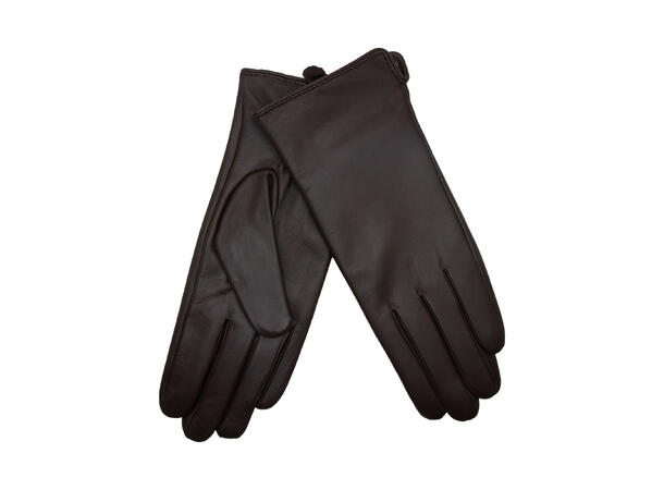 Dame hanske skinn klassisk m/ull brun Høst26 