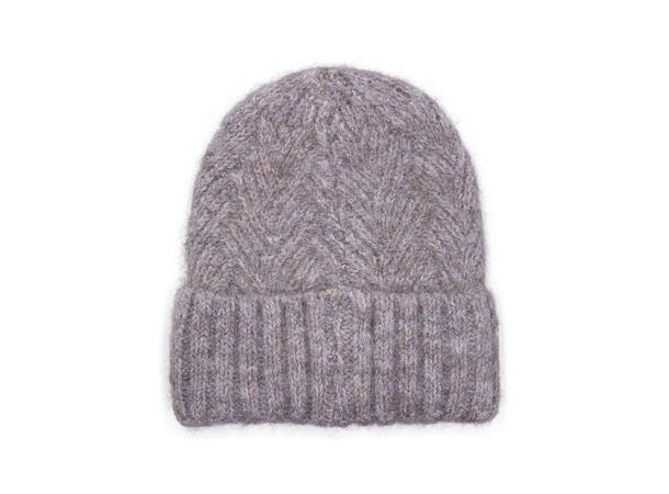 Dame lue m/struktur beige Høst26 