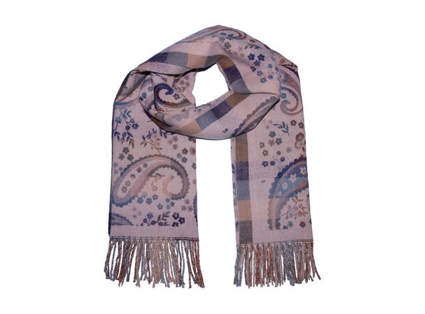 Dame skjerf m/paisley 65x185 rosa Høst26 