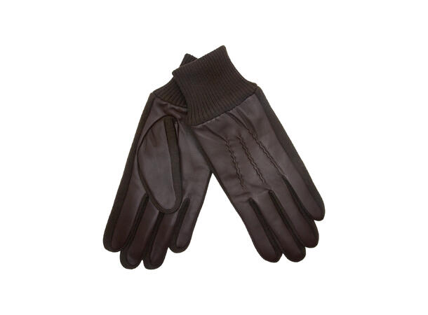 Herre hanske m/ull kanter brun Høst26 