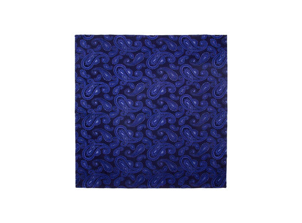 Santi silkeslips+lommetørkle mønstert sett hengende navy 