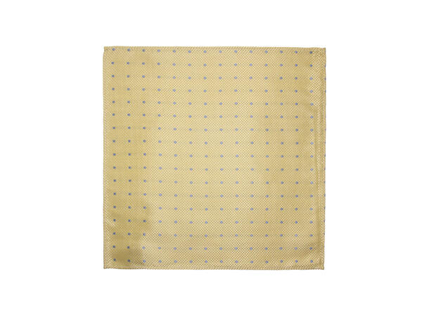 Santi silkeslips+lommetørkle mønstret sett hengende gul 
