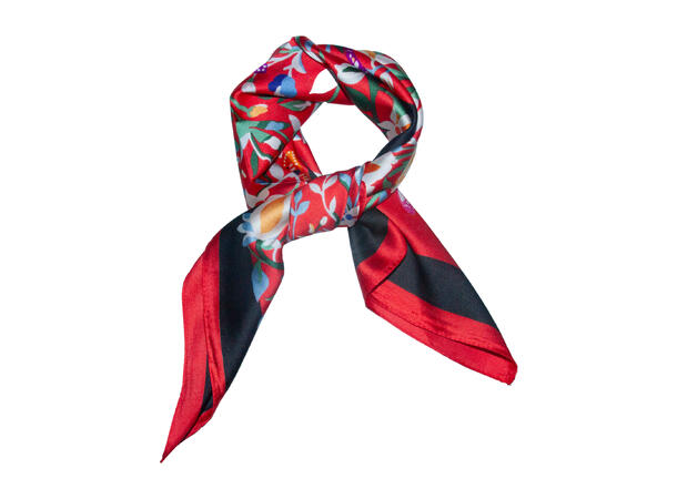 Skjerf "bunad-look" 70x70 rød* 