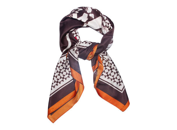 Skjerf "veske"  SILKE 70x70 oransje 
