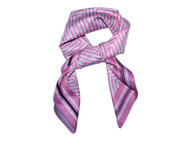 Skjerf dobbeltside mønstert 70x70 rosa 