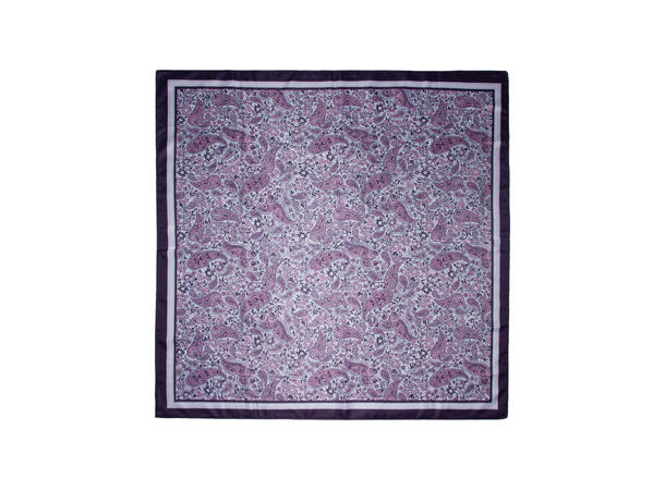 Skjerf dobbeltsidepaisley 70x70 NEW plumme 