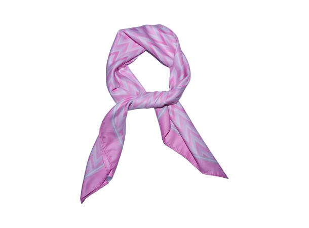 Skjerf glatt zig zag 70x70 rosa 
