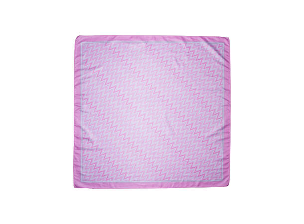 Skjerf glatt zig zag 70x70 rosa 