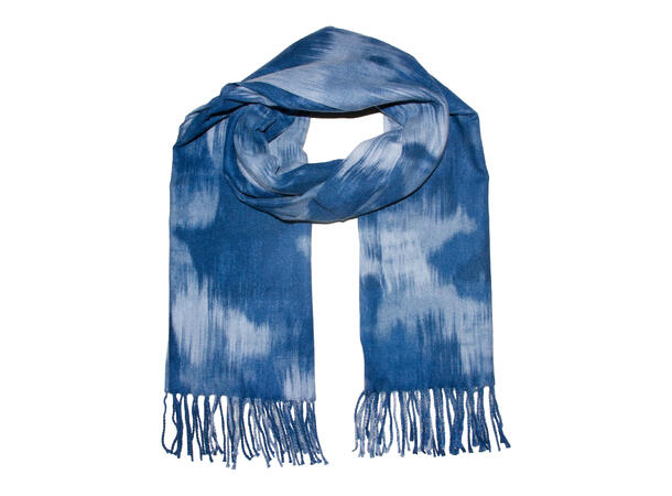 Skjerf løpende mønster 70x180 blå Høst26 