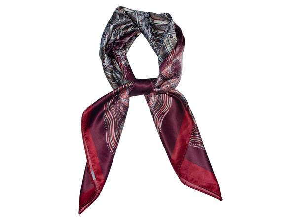 Skjerf m/bygning 70x70 NEW vinrød 