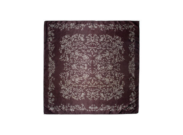 Skjerf m/grener 70x70 brun 