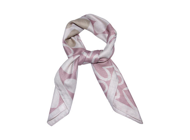 Skjerf m/hjerter 70x70 rosa 