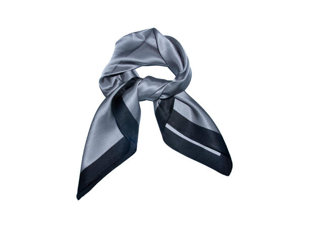 Skjerf m/kant SILKE 70x70 sort m/grå 