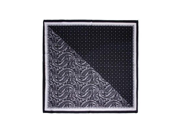 Skjerf m/mønster 68x68cm sort 