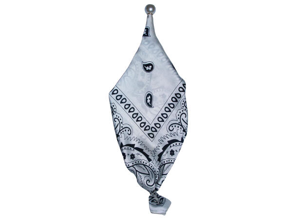 Skjerf m/paisley liten m/perle hvit* 