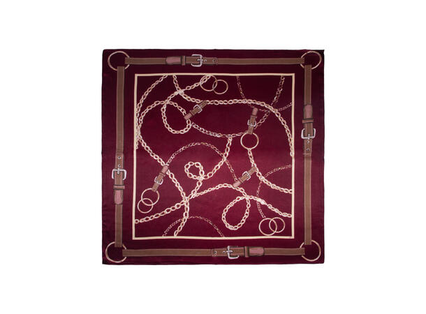 Skjerf m/selemønster 65x65cm vinrød 