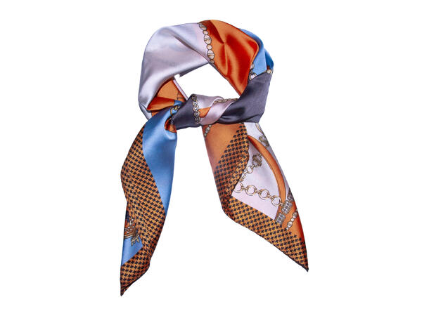 Skjerf m/seletøy 70x70 lysblå 