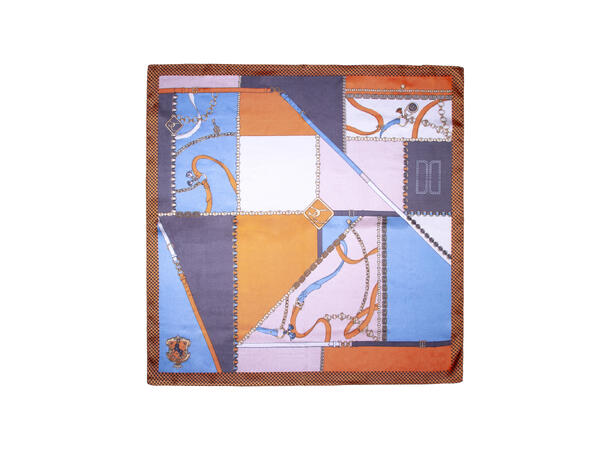 Skjerf m/seletøy 70x70 lysblå 