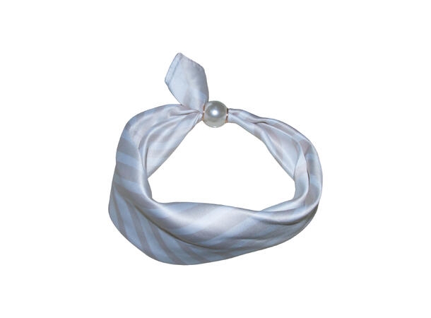 Skjerf m/striper 70x70 m/perle beige 