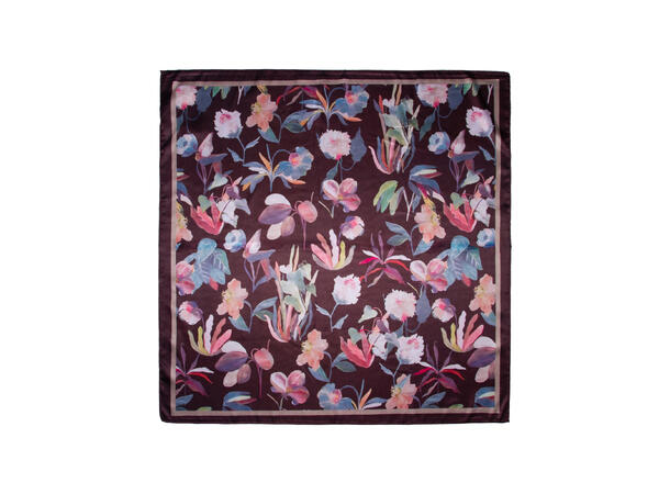 Skjerf monet 70x70cm brun 