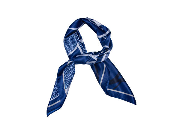 Skjerf mønstert 70x70 blå 