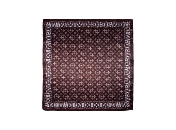 Skjerf mønstert SILKE 70x70 cognac 