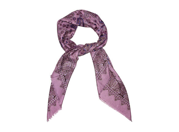Skjerf paisley 130x130 rosa 