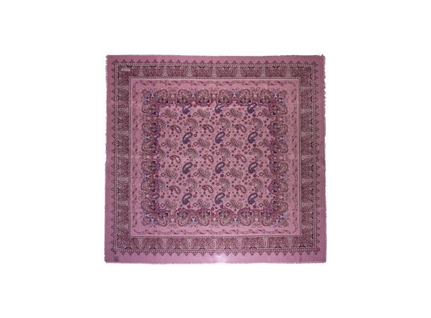 Skjerf paisley 130x130 rosa 