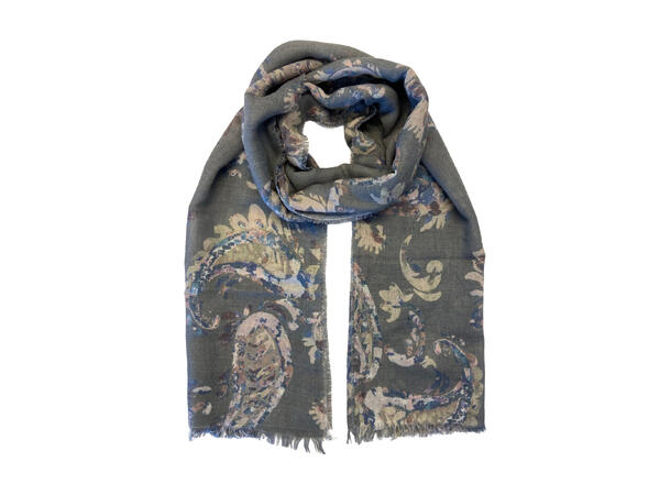 Skjerf store paisly 75x190 grønn 