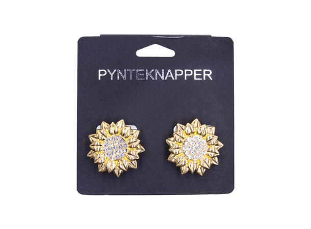 Skjorteknapp blomst gull 