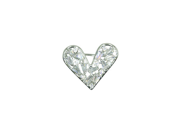 Brosje hjerte sølv 