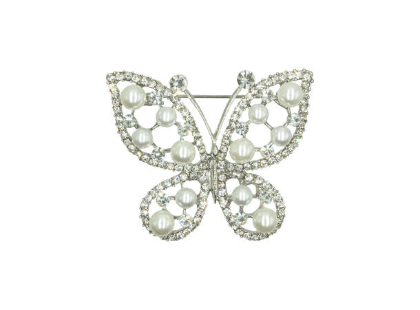 Brosje sommerfugl sølv 