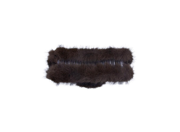 Hårklype "fake fur" 7x13cm brun 