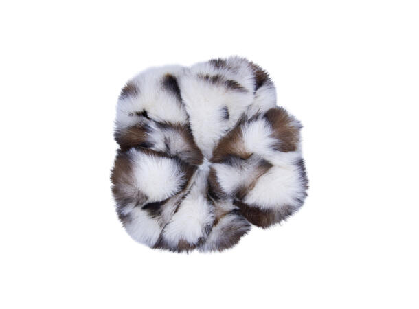 Hårstrikk tykk "fake fur m/dyreprint" offwhite 