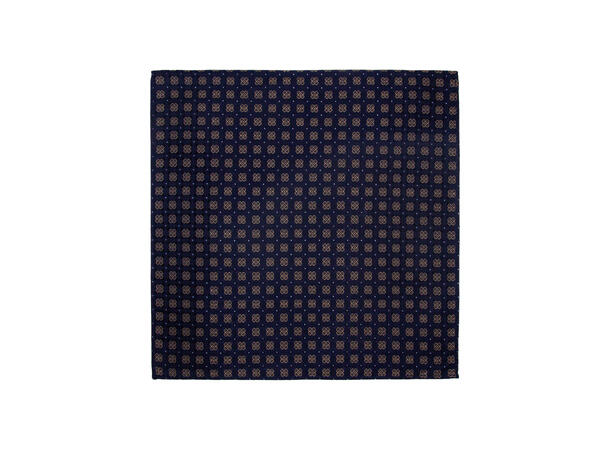 Santi 8cm silkeslips+lommetørkle paisley sett hengende blå 