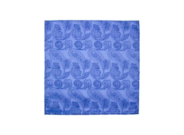 Santi silkeslips+lommetørkle mønstret sett hengende blå 