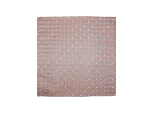 Santi silkeslips+lommetørkle mønstret sett hengende beige 