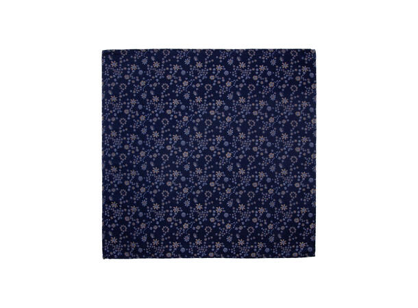 Santi silkeslips+lommetørkle mønstret sett hengende navy 