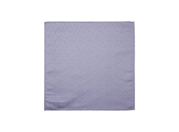 Santi silkeslips+lommetørkle mønstret sett hengende grå 