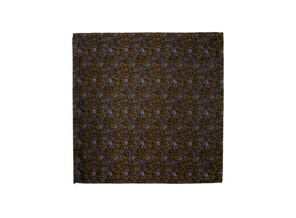 Santi silkeslips+lommetørkle mønstret sett hengende cognac 