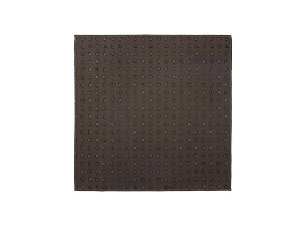 Santi silkeslips+lommetørkle mønstret sett hengende beige 