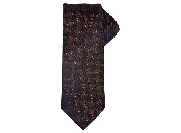 Santi slips 7,5cm paisley brun m/gull lurex 