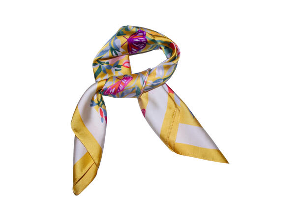 Skjerf "bunad-look" 70x70 gul 