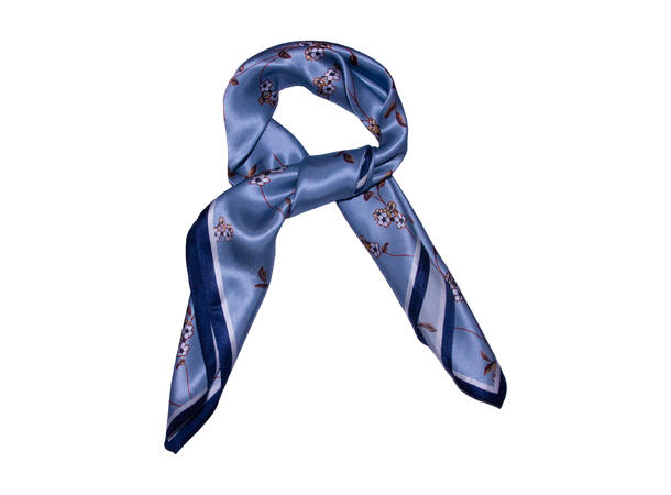 Skjerf blomstert SILKE 70x70 NEW navy* 