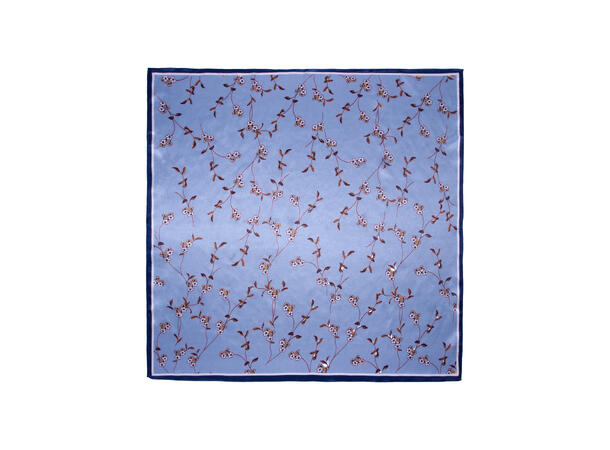 Skjerf blomstert SILKE 70x70 NEW navy* 
