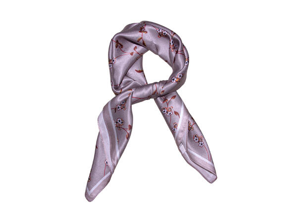 Skjerf blomstert SILKE 70x70 beige* 