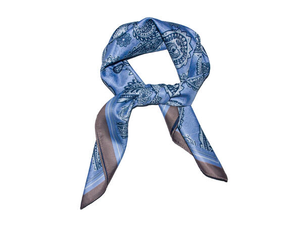 Skjerf dobbeltside paisley 70x70 blå 