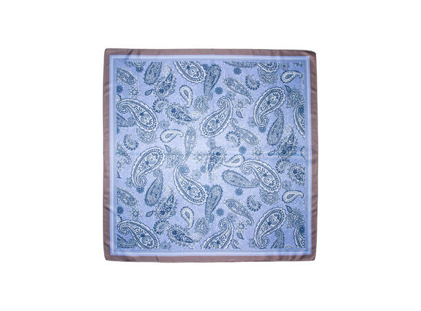 Skjerf dobbeltside paisley 70x70 blå 